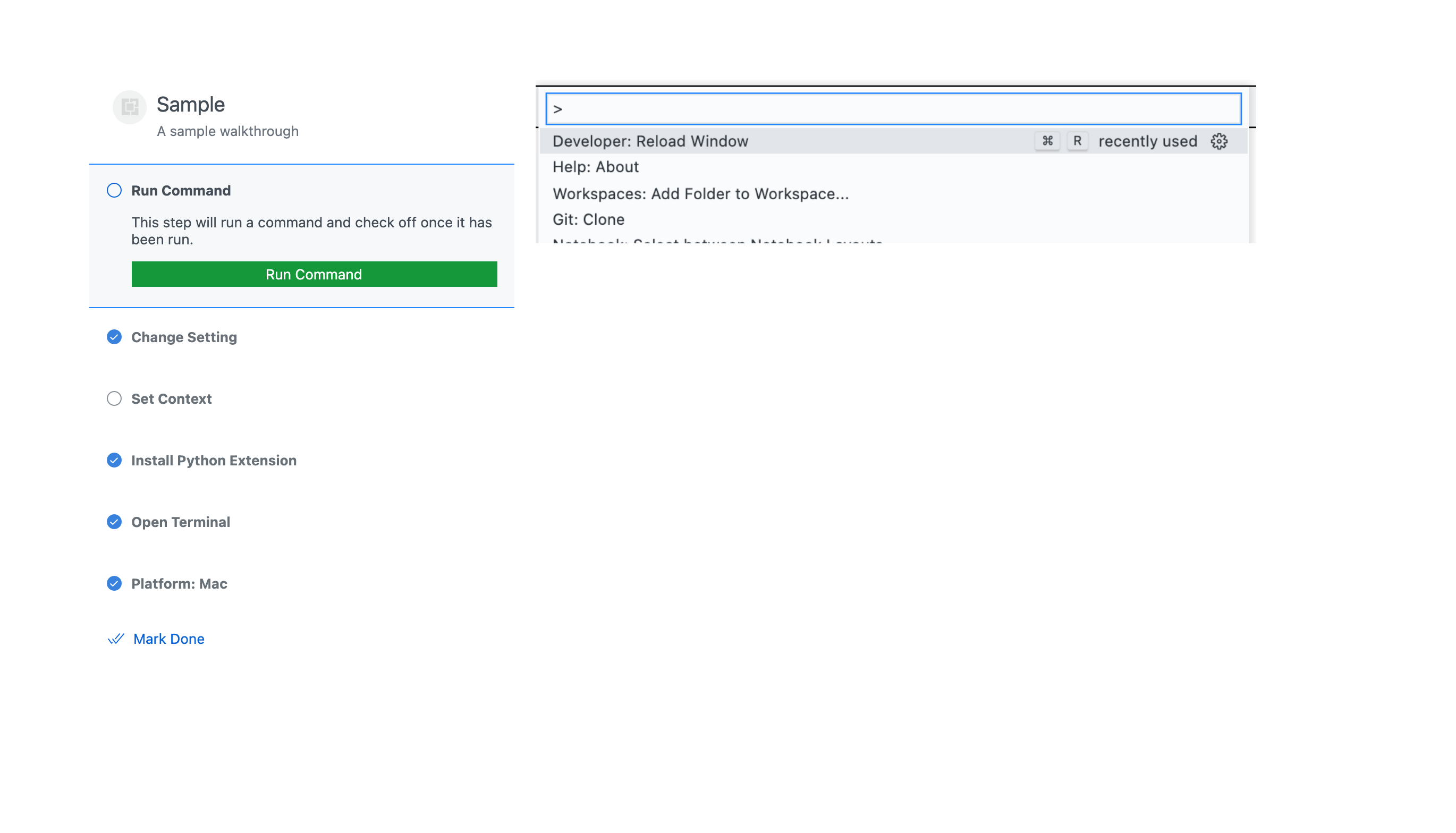 Sample walkthrough